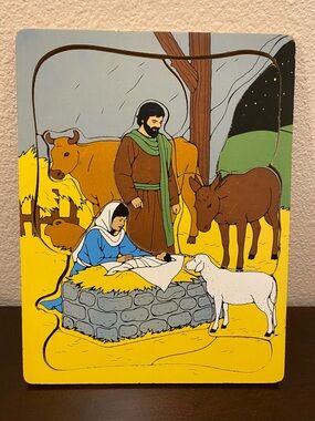 VTG Religious Christian Bible Wooden Puzzle LifeWay Birth of Jesus Nativity